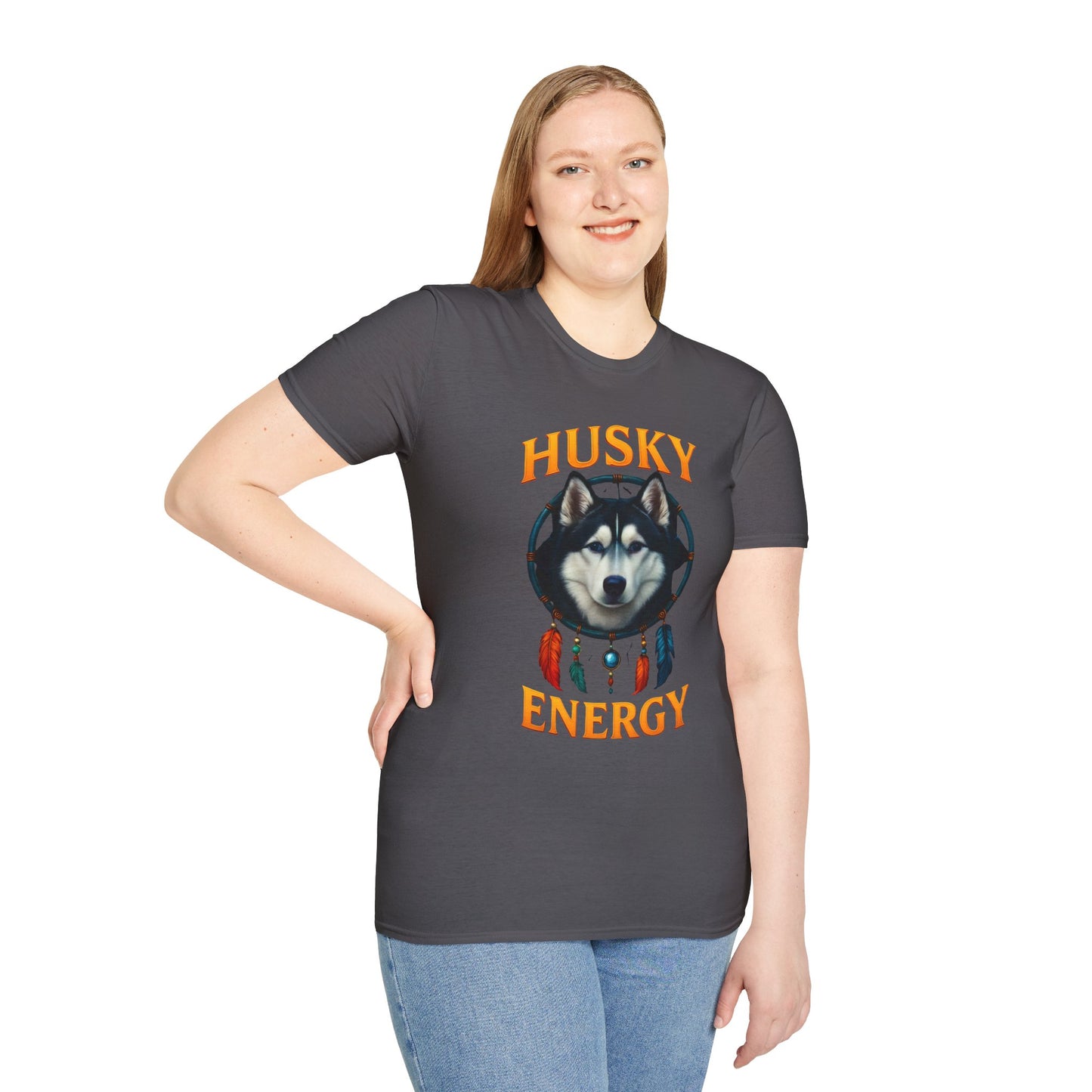 Husky Energy T-Shirt, Unisex Dog Lover Tee, Casual Wear, Pet Owner Gift, Animal Spirit Shirt, Outdoor Adventure Top