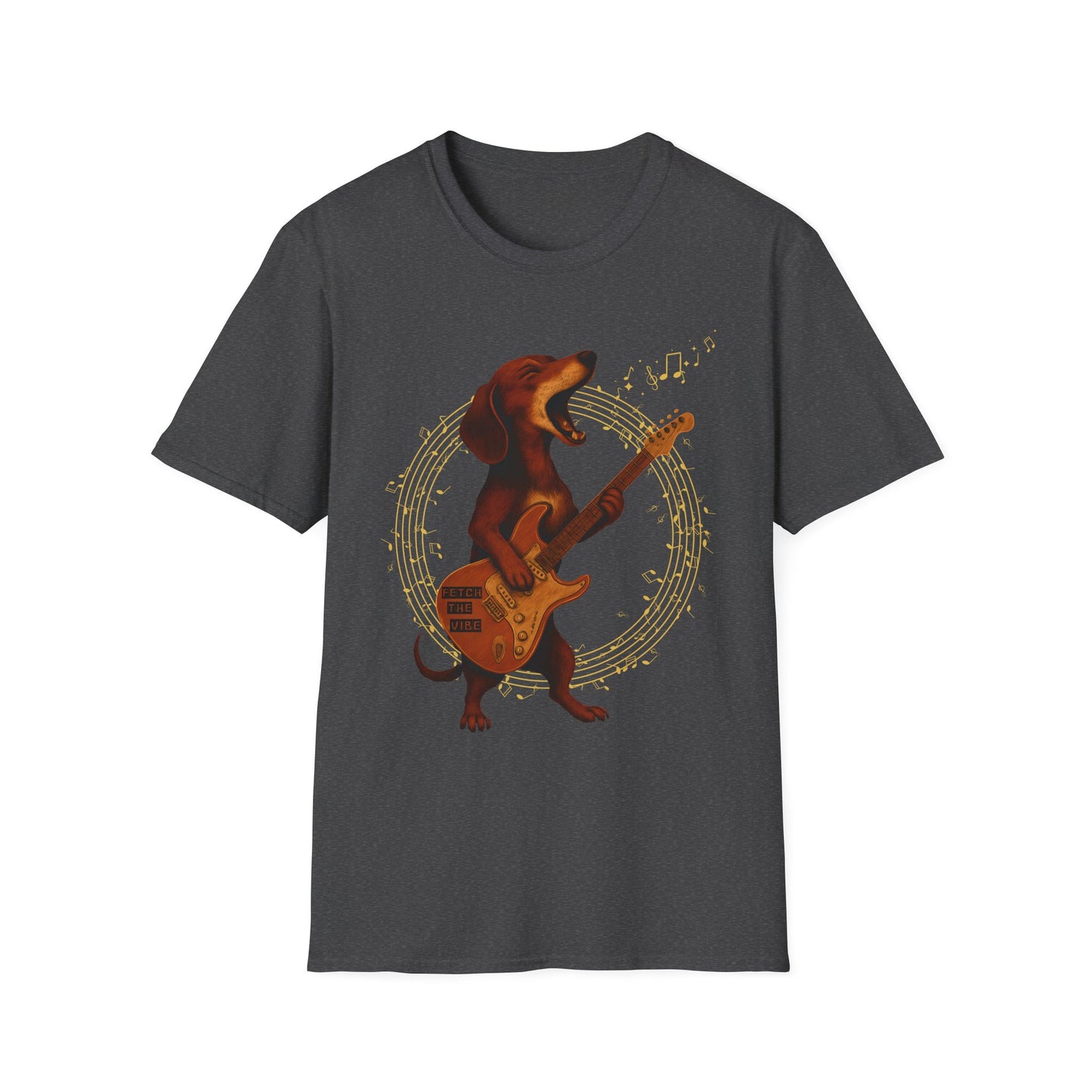 Rockin' Dachshund T-Shirt, Music Lover Tee, Unisex Dog Shirt, Gift for Pet Owners, Casual Wear, Birthday Gift, Festival Attire