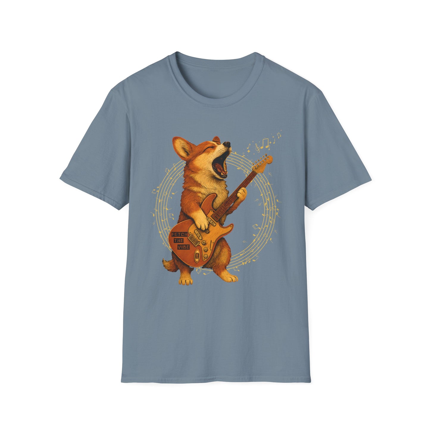 Rockin’ Corgi Guitar Shirt – Funny Dog Music T-Shirt Lover Gift, Music Enthusiast Tee, Fun Dog Shirt, Casual Wear for Any Occasion