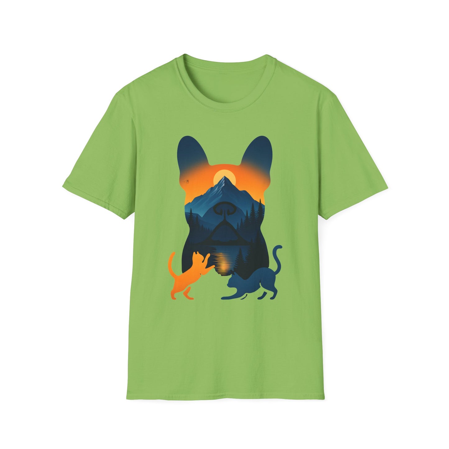 Pet Lover Sunset Graphic Tee, Outdoor Adventure Shirt, Cute Cat Dog T-Shirt, Animal Lover Gift, Nature Lover Apparel