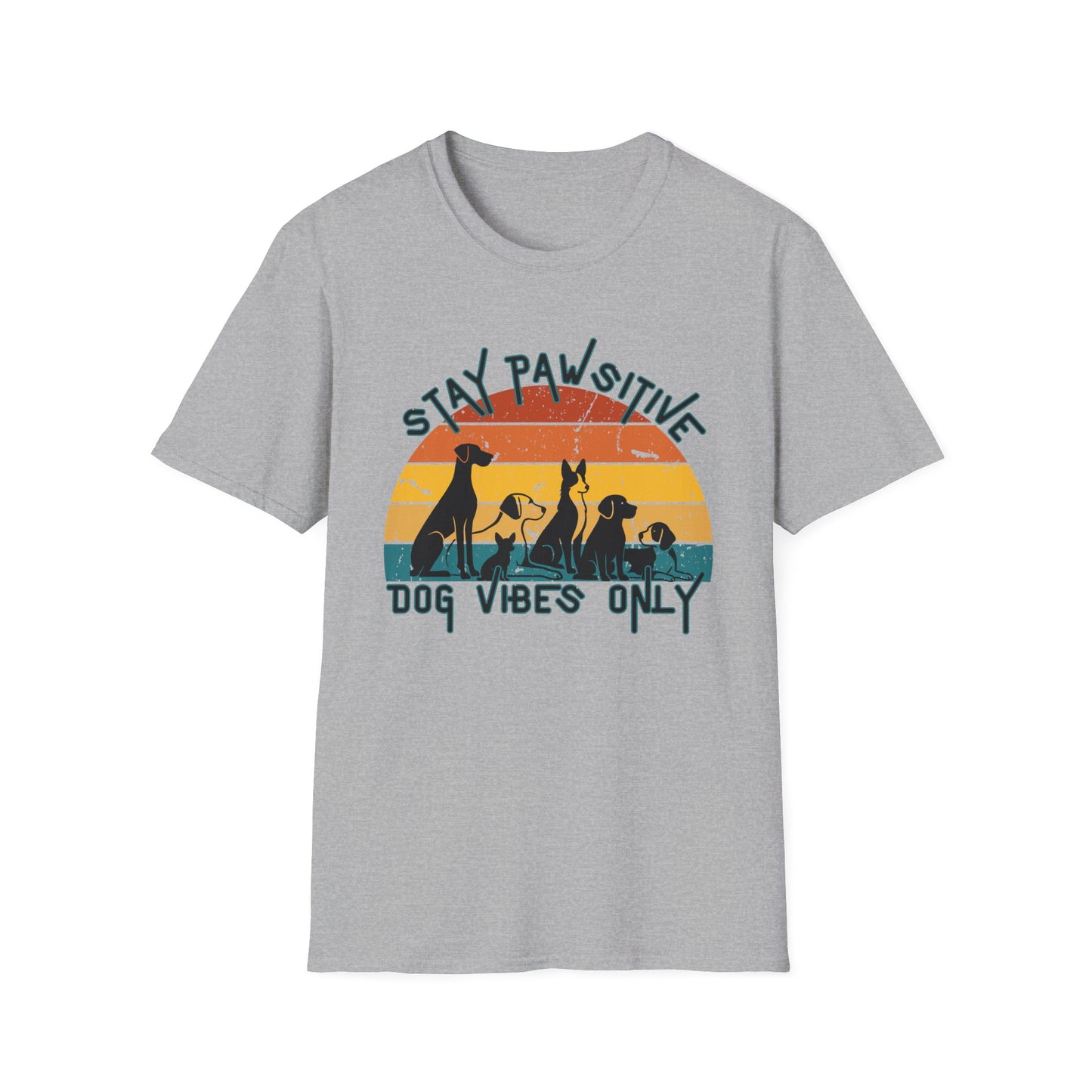Stay Pawsitive Dog Vibes Tee – Retro Dog Shirt