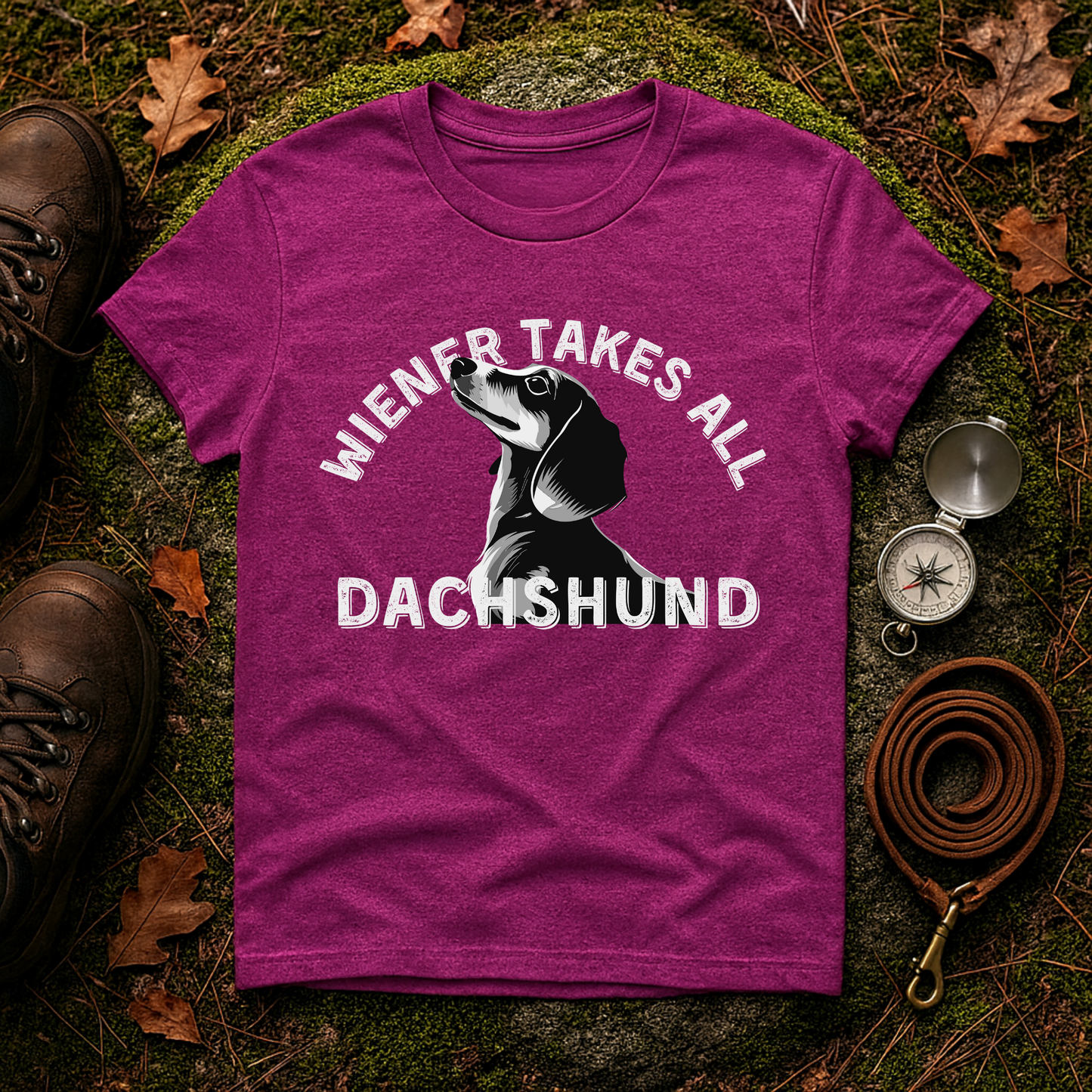 Funny Dachshund Shirt – Wiener Takes All T-Shirt