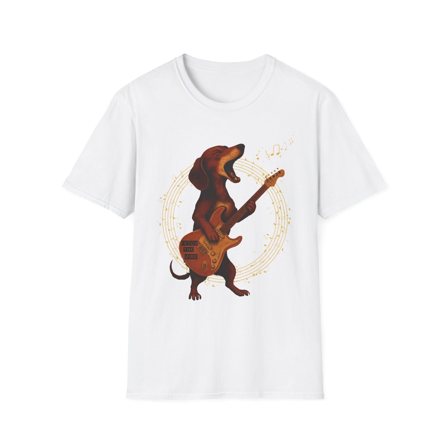 Rockin' Dachshund T-Shirt, Music Lover Tee, Unisex Dog Shirt, Gift for Pet Owners, Casual Wear, Birthday Gift, Festival Attire