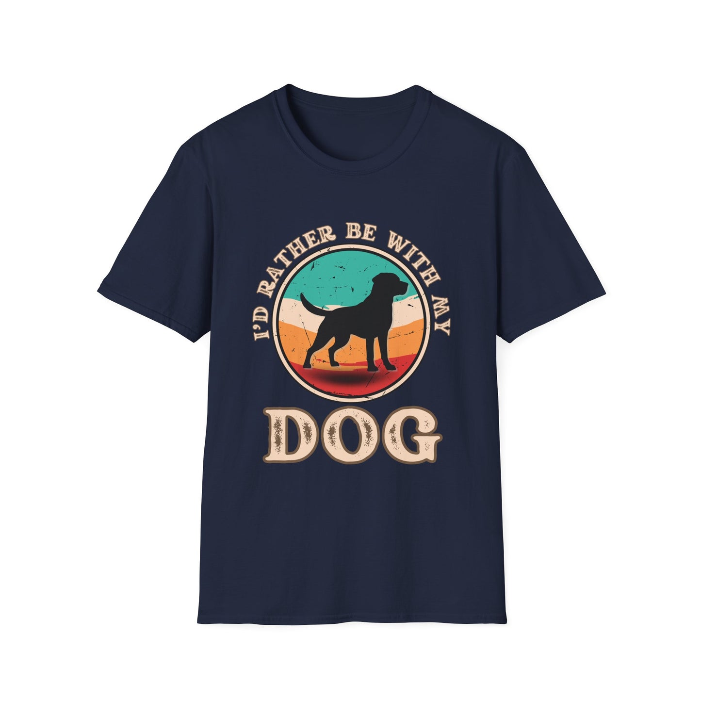 I'd Rather Be With My Dog Unisex Softstyle T-Shirt, Dog Lover Gift, Pet Adoption Tee, Casual Wear, Birthday Present, Animal Lover Apparel