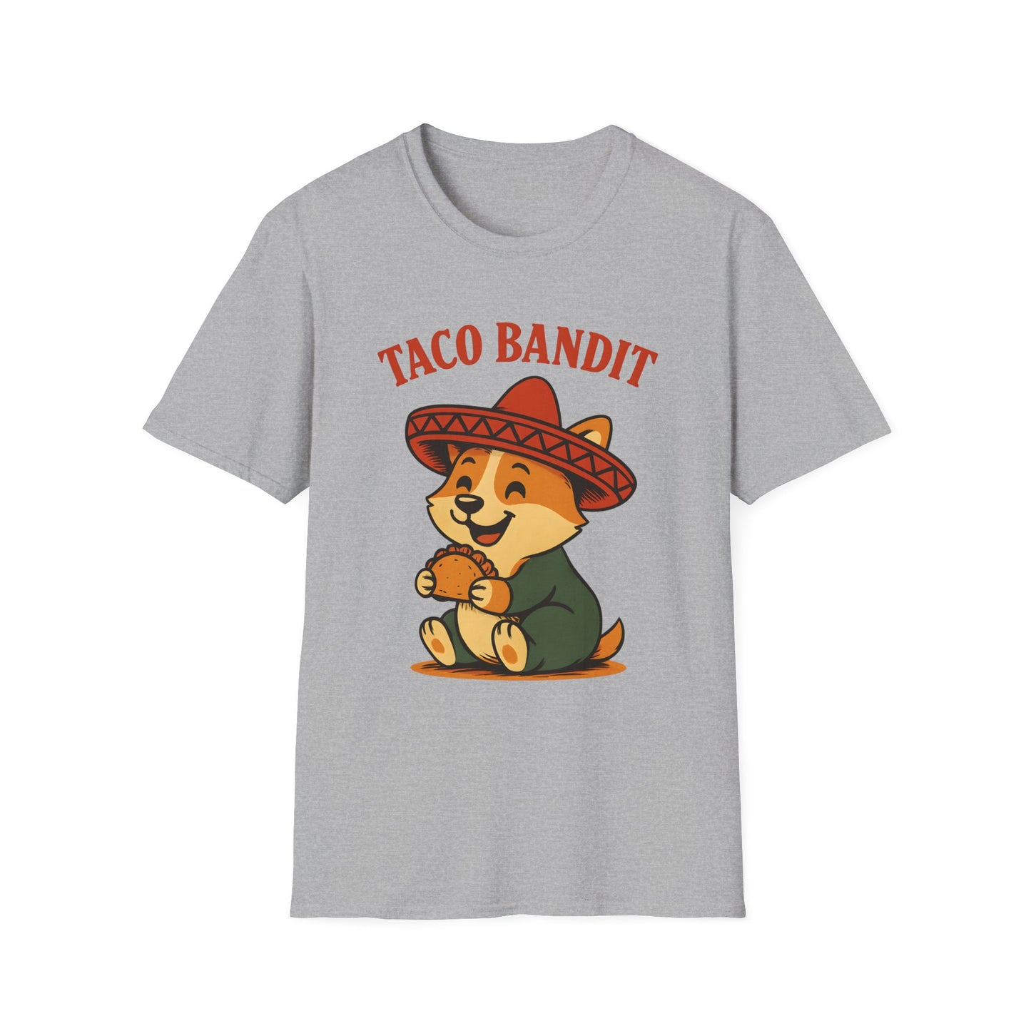 Taco Bandit Unisex Softstyle T-Shirt | Funny Pet Tee, Gift for Dog Lovers, Unique Casual Wear, Birthday Gift, Taco Tuesday Shirt