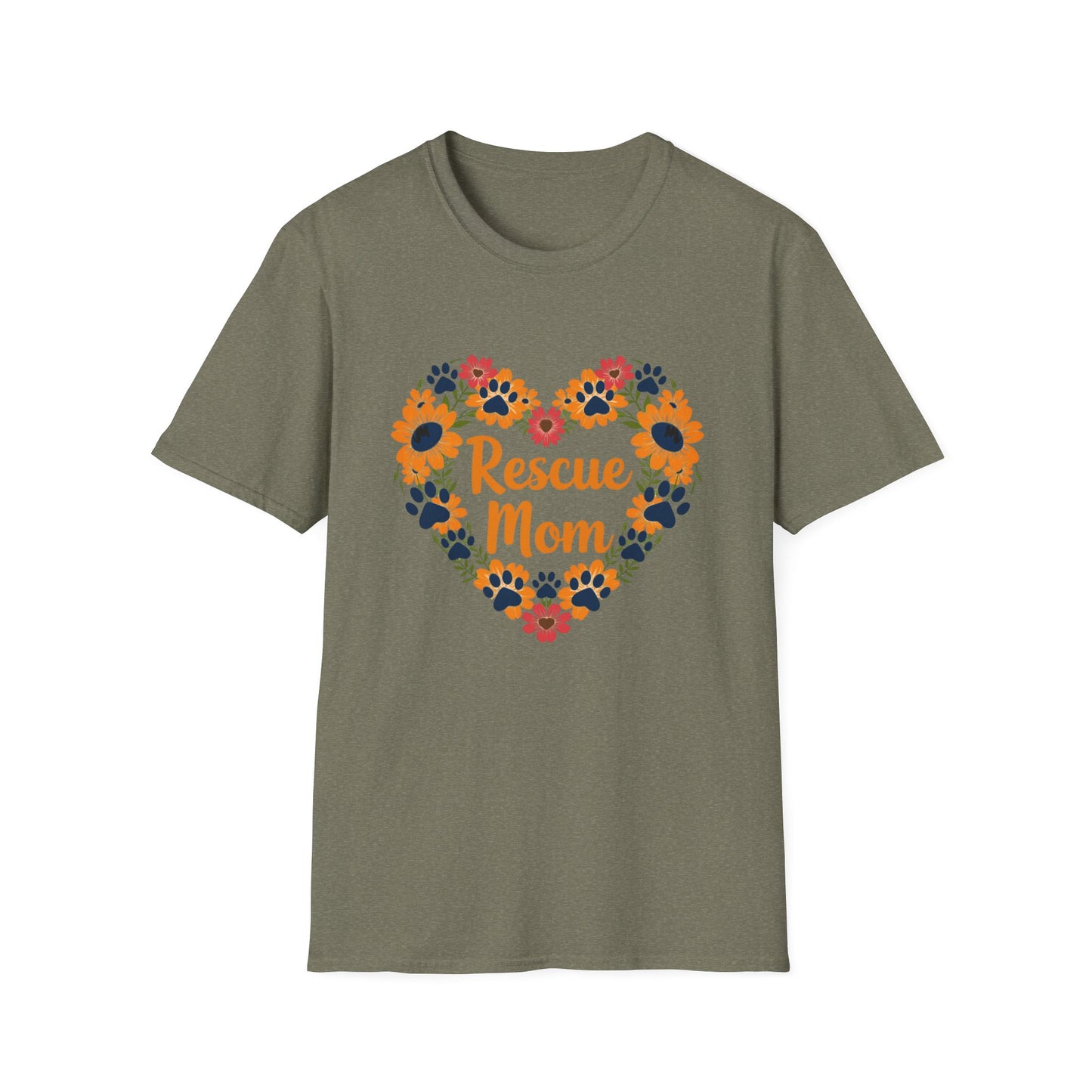 Rescue Mom Floral Heart Tee – Dog Mom Gift