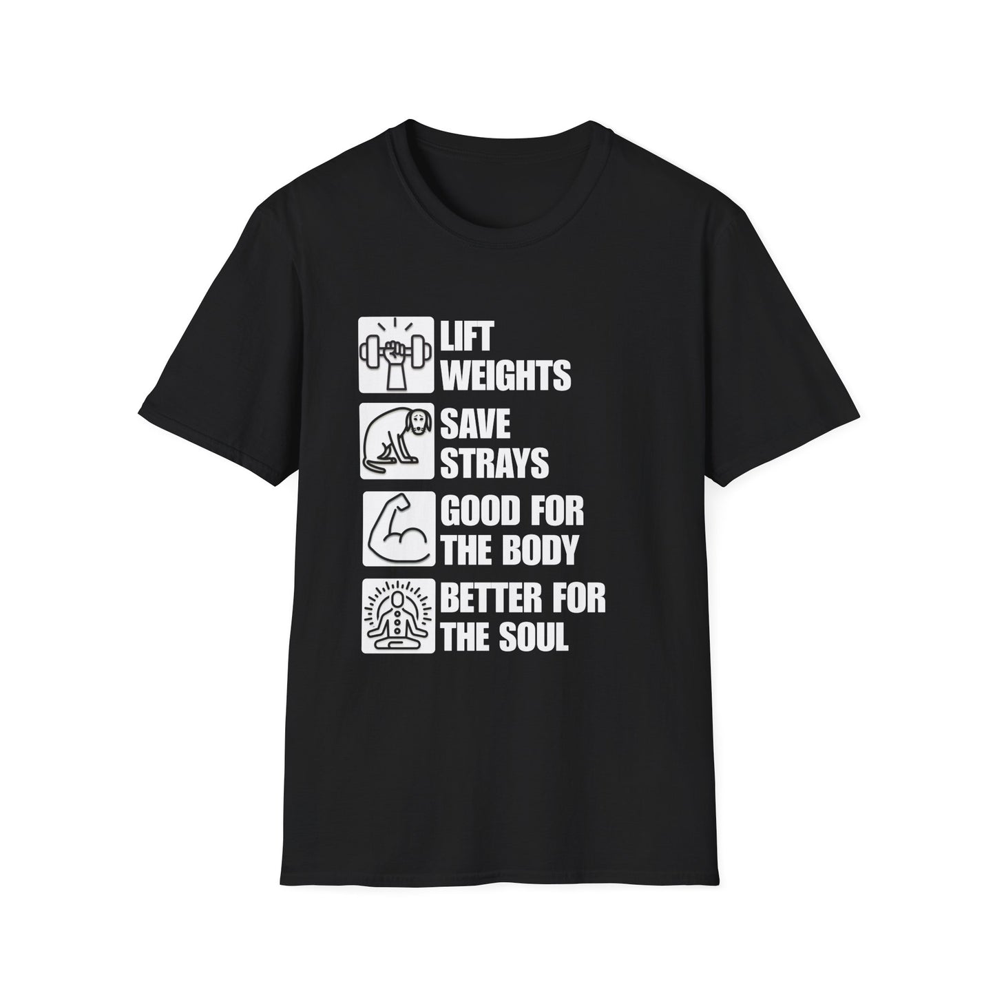 Lift Weights Save Strays Shirt - Fitness Dog Rescue Tee
