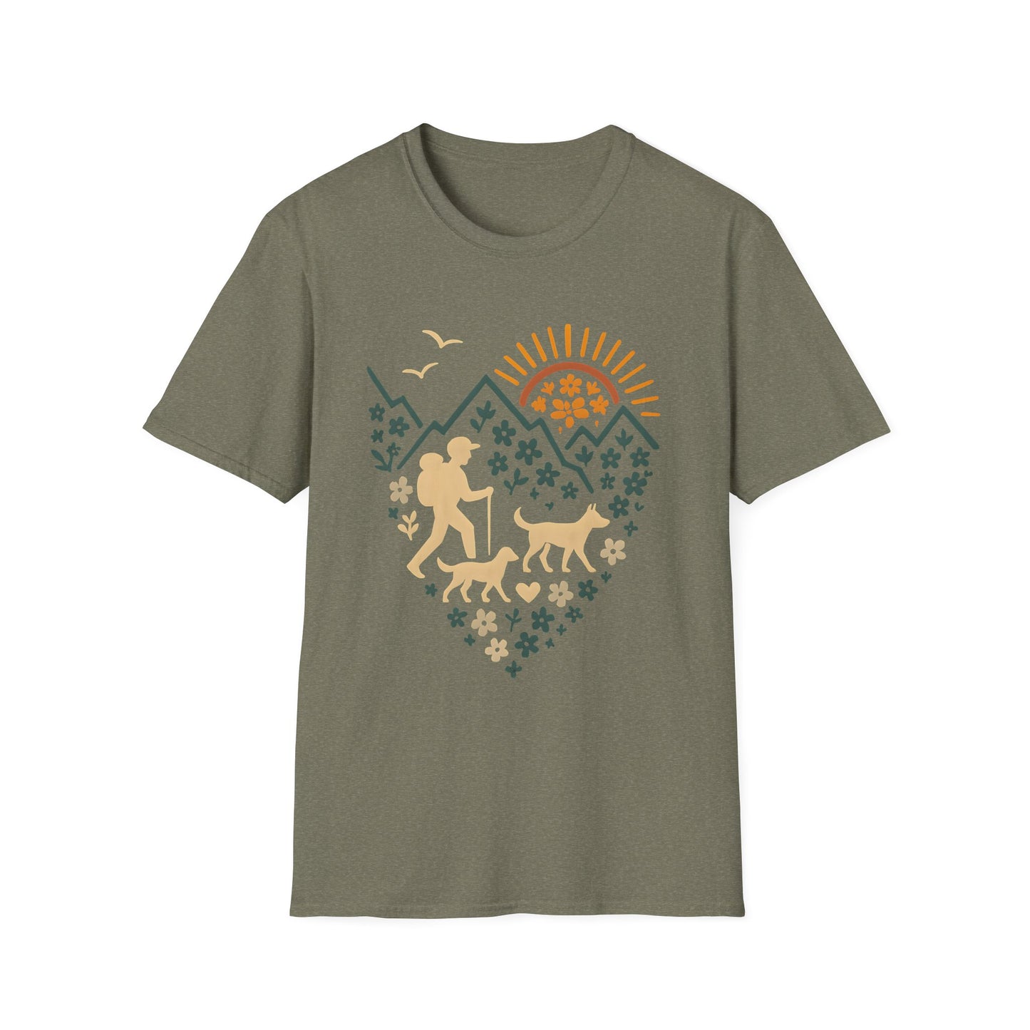 Outdoor Adventure T-Shirt, Nature Lover Tee, Hiking Gift, Dog Walking Shirt, Travel Enthusiast Top, Casual Wear