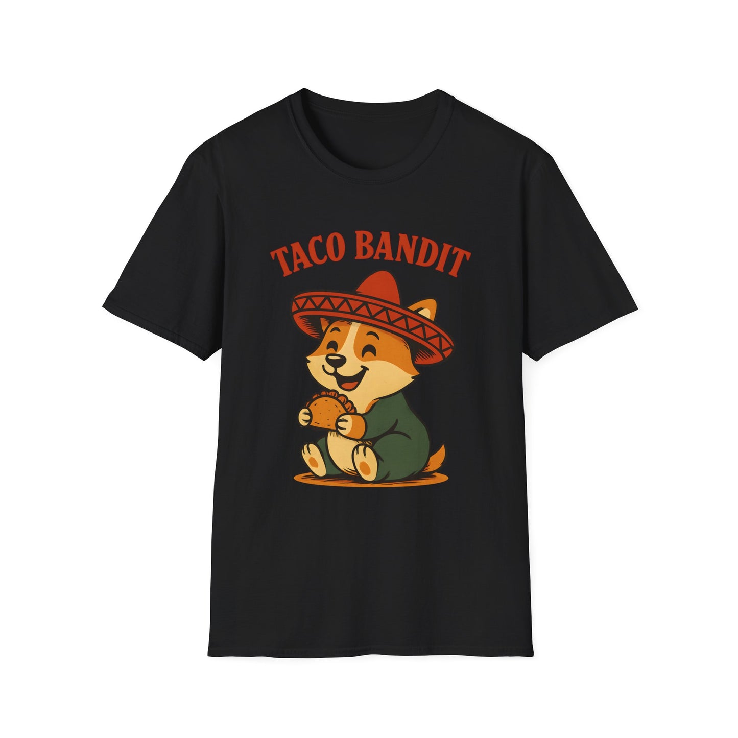 Taco Bandit Unisex Softstyle T-Shirt | Funny Pet Tee, Gift for Dog Lovers, Unique Casual Wear, Birthday Gift, Taco Tuesday Shirt