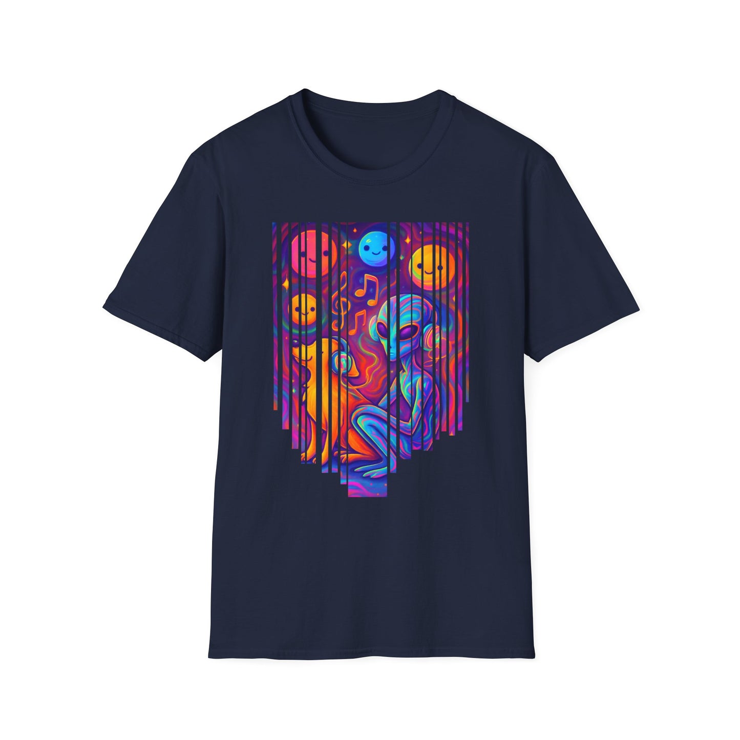 Psychedelic Alien & Dog Music T-Shirt Trippy Space ArtSummer Outfit, Festival Shirt