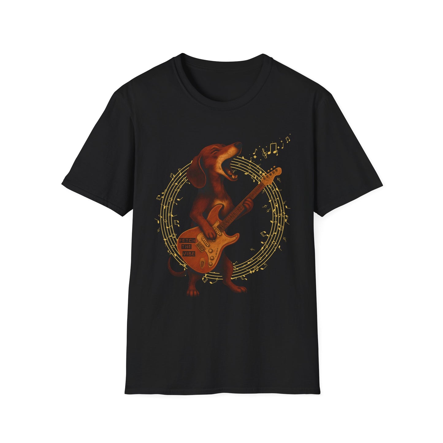 Rockin' Dachshund T-Shirt, Music Lover Tee, Unisex Dog Shirt, Gift for Pet Owners, Casual Wear, Birthday Gift, Festival Attire