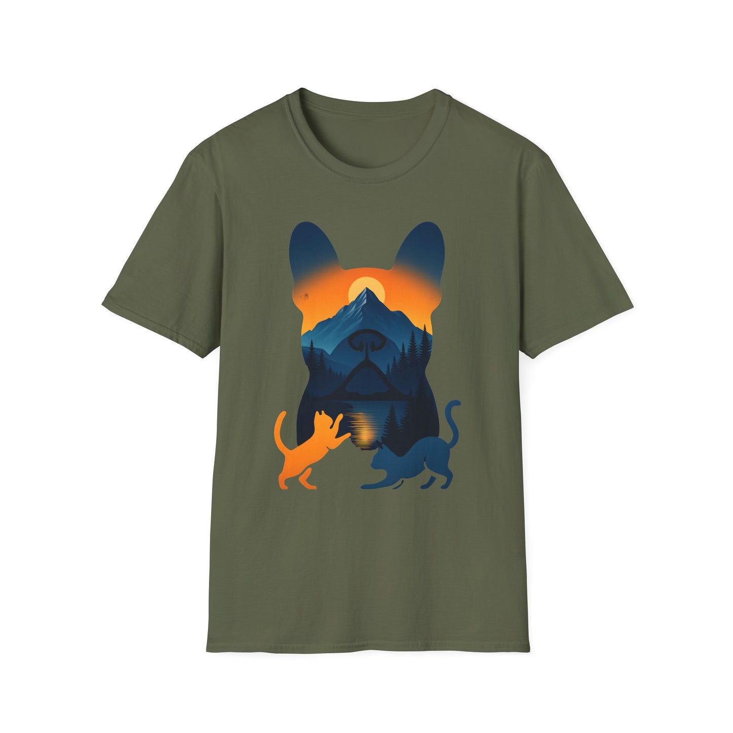 Pet Lover Sunset Graphic Tee, Outdoor Adventure Shirt, Cute Cat Dog T-Shirt, Animal Lover Gift, Nature Lover Apparel