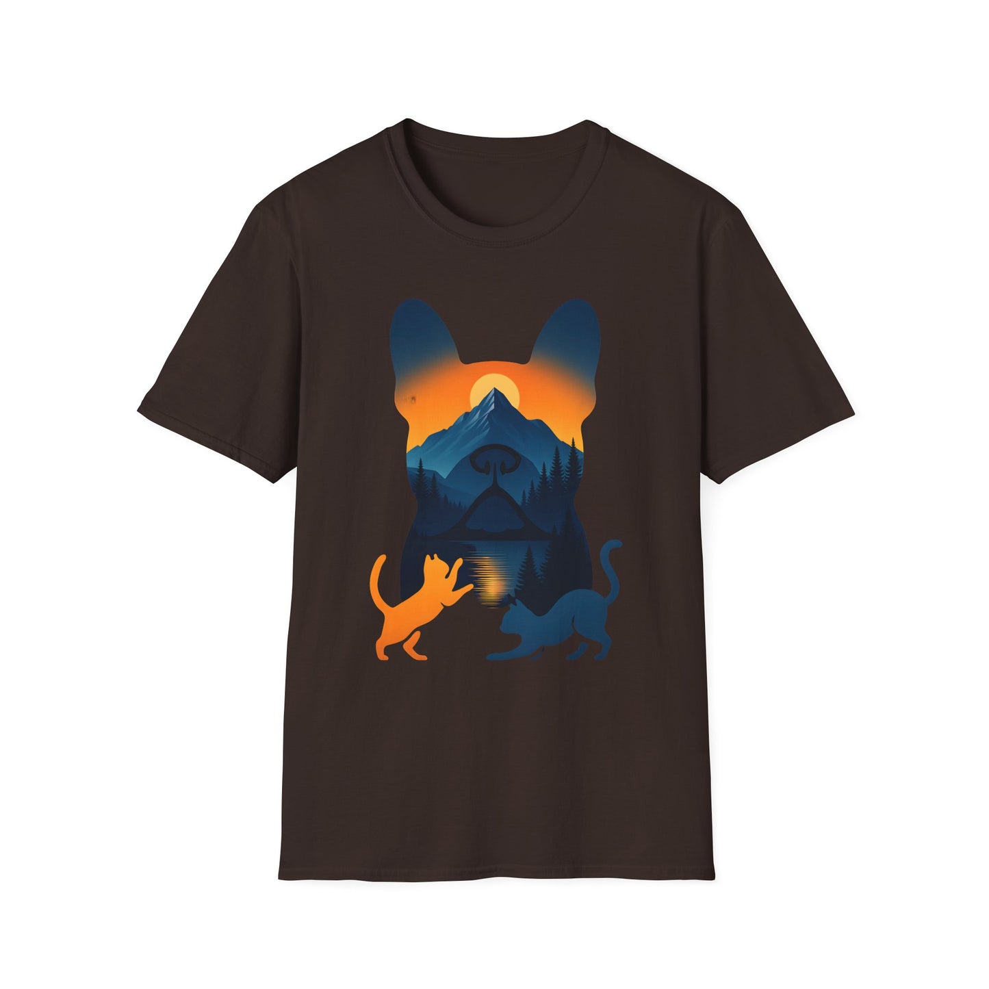 Pet Lover Sunset Graphic Tee, Outdoor Adventure Shirt, Cute Cat Dog T-Shirt, Animal Lover Gift, Nature Lover Apparel