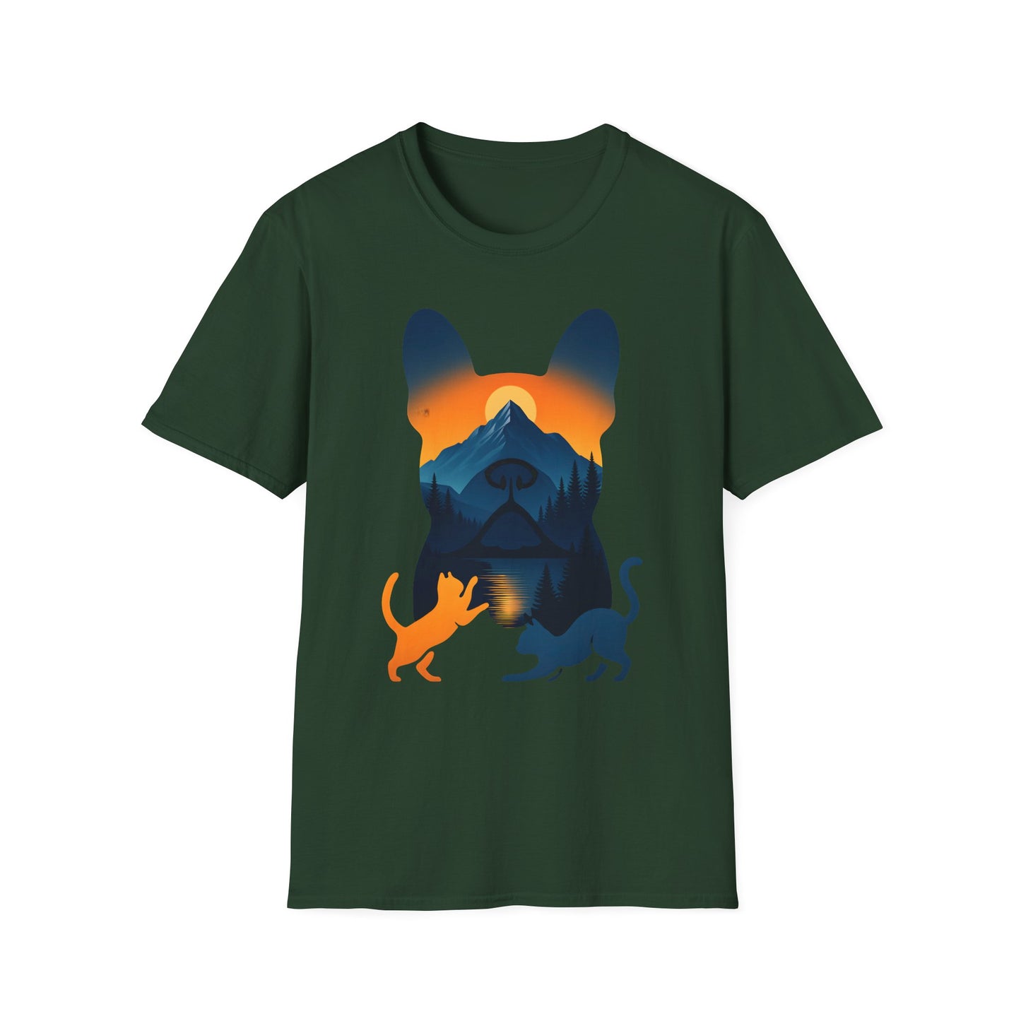 Pet Lover Sunset Graphic Tee, Outdoor Adventure Shirt, Cute Cat Dog T-Shirt, Animal Lover Gift, Nature Lover Apparel