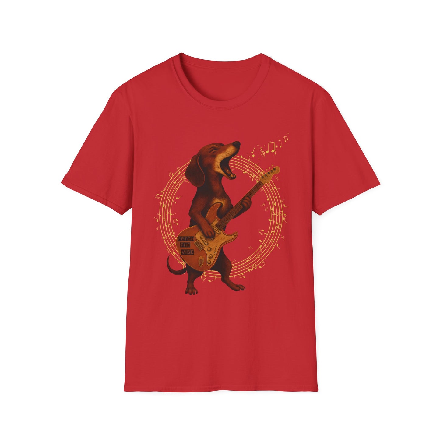 Rockin' Dachshund T-Shirt, Music Lover Tee, Unisex Dog Shirt, Gift for Pet Owners, Casual Wear, Birthday Gift, Festival Attire