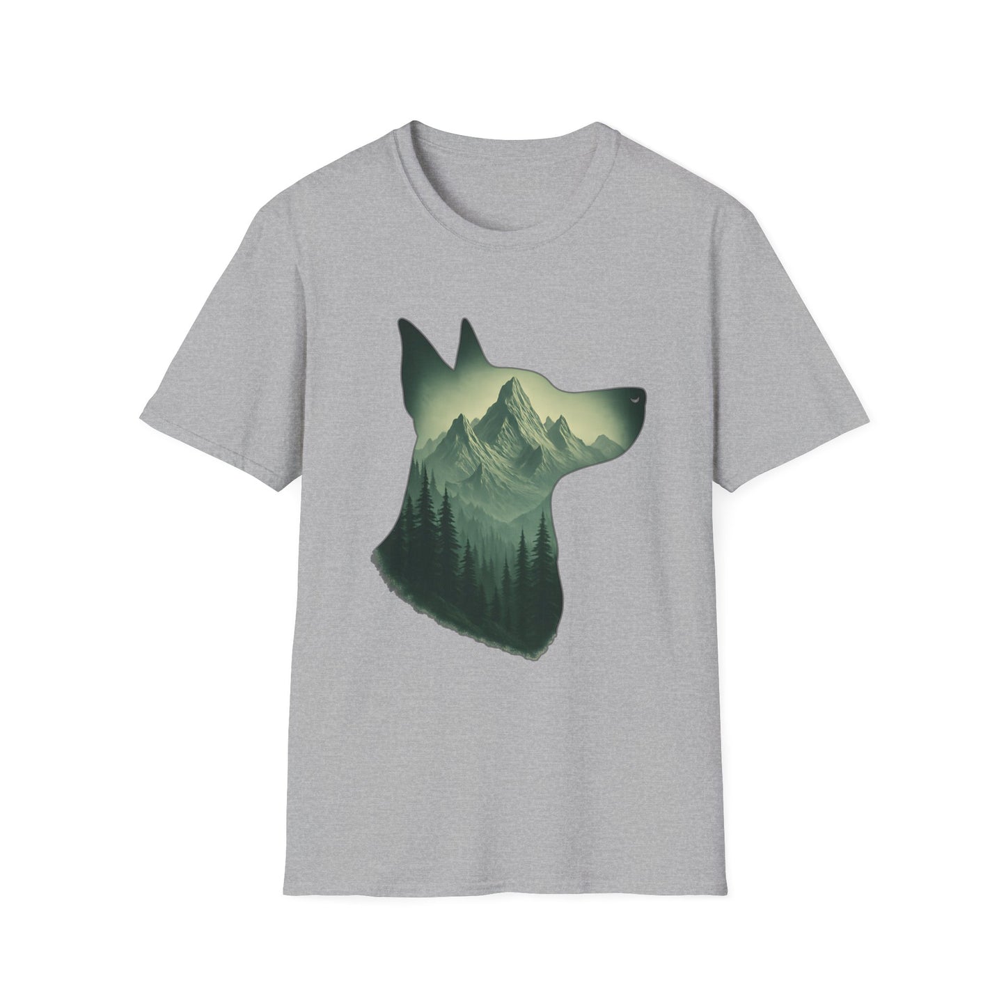 Mountain Dog Graphic T-Shirt | Nature Lover Tee, Pet Owner Gift, Outdoor Adventure Shirt, Animal Lover Apparel, Eco-Friendly Fashion