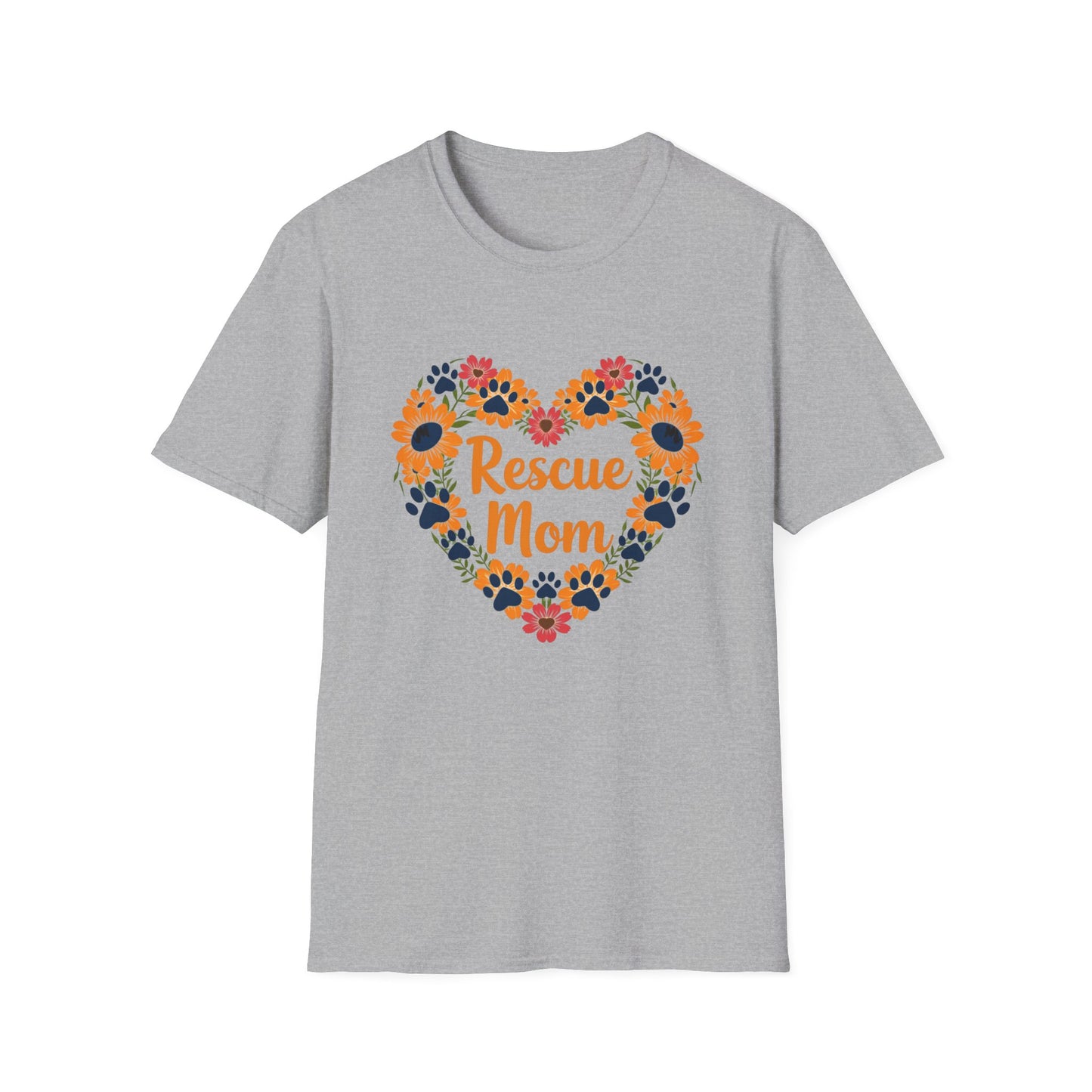 Rescue Mom Floral Heart Tee – Dog Mom Gift