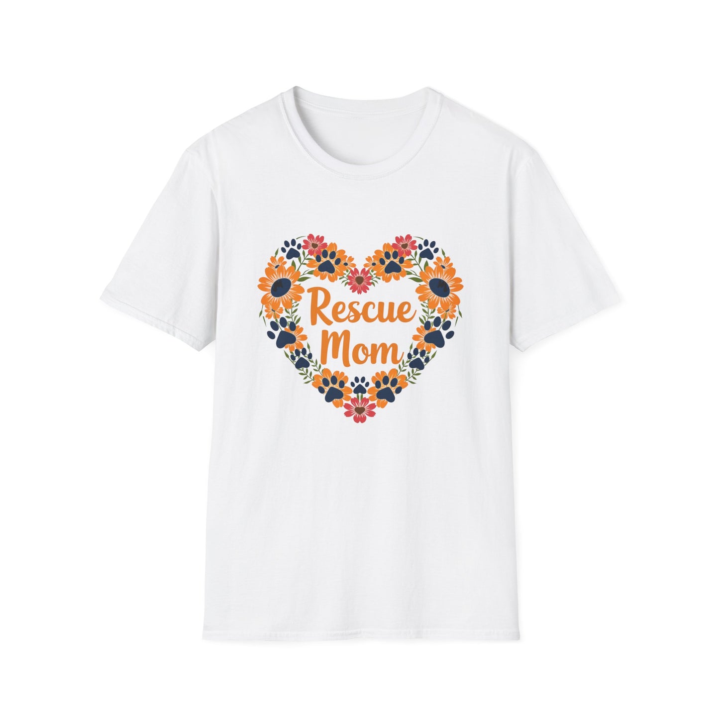 Rescue Mom Floral Heart Tee – Dog Mom Gift