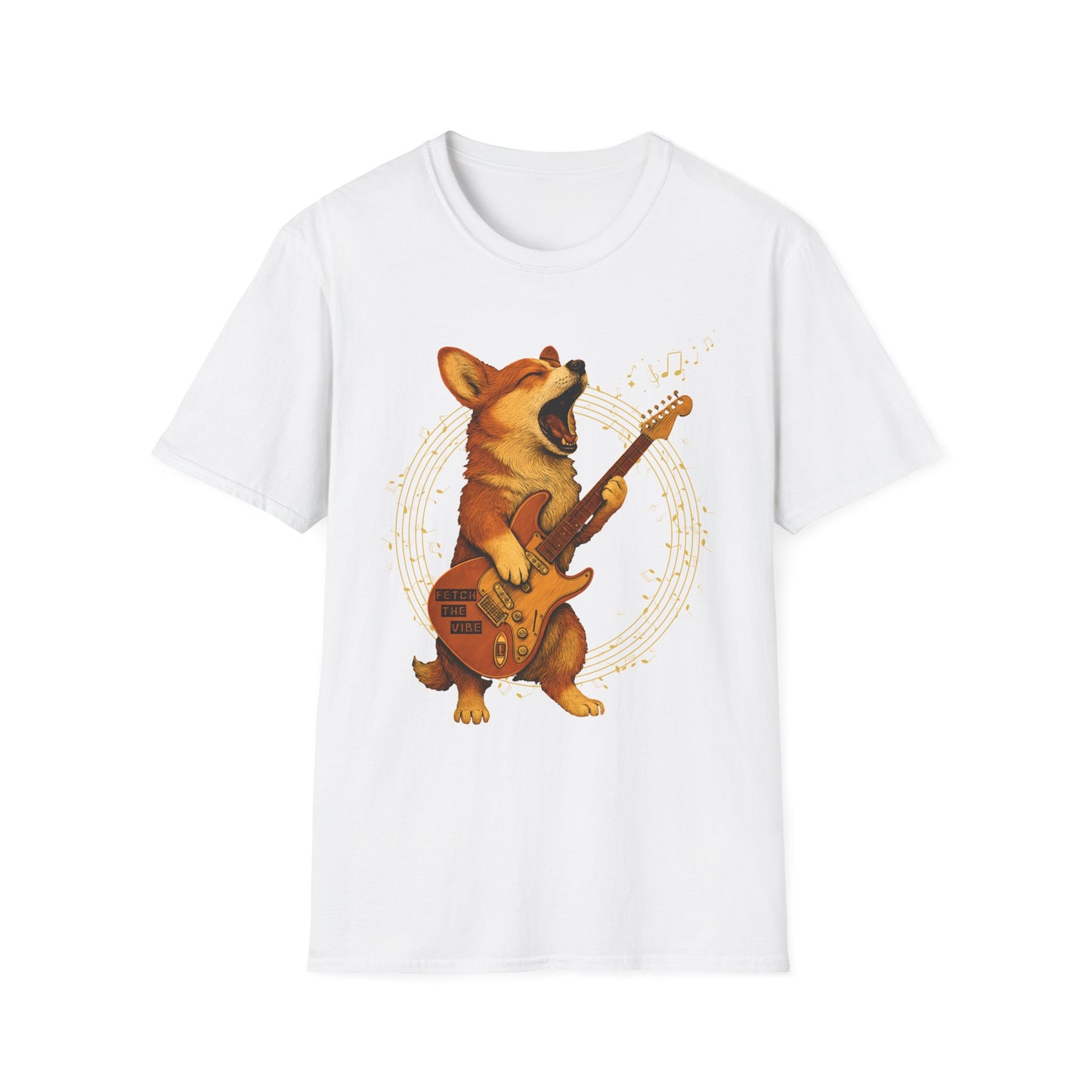 Rockin’ Corgi Guitar Shirt – Funny Dog Music T-Shirt Lover Gift, Music Enthusiast Tee, Fun Dog Shirt, Casual Wear for Any Occasion