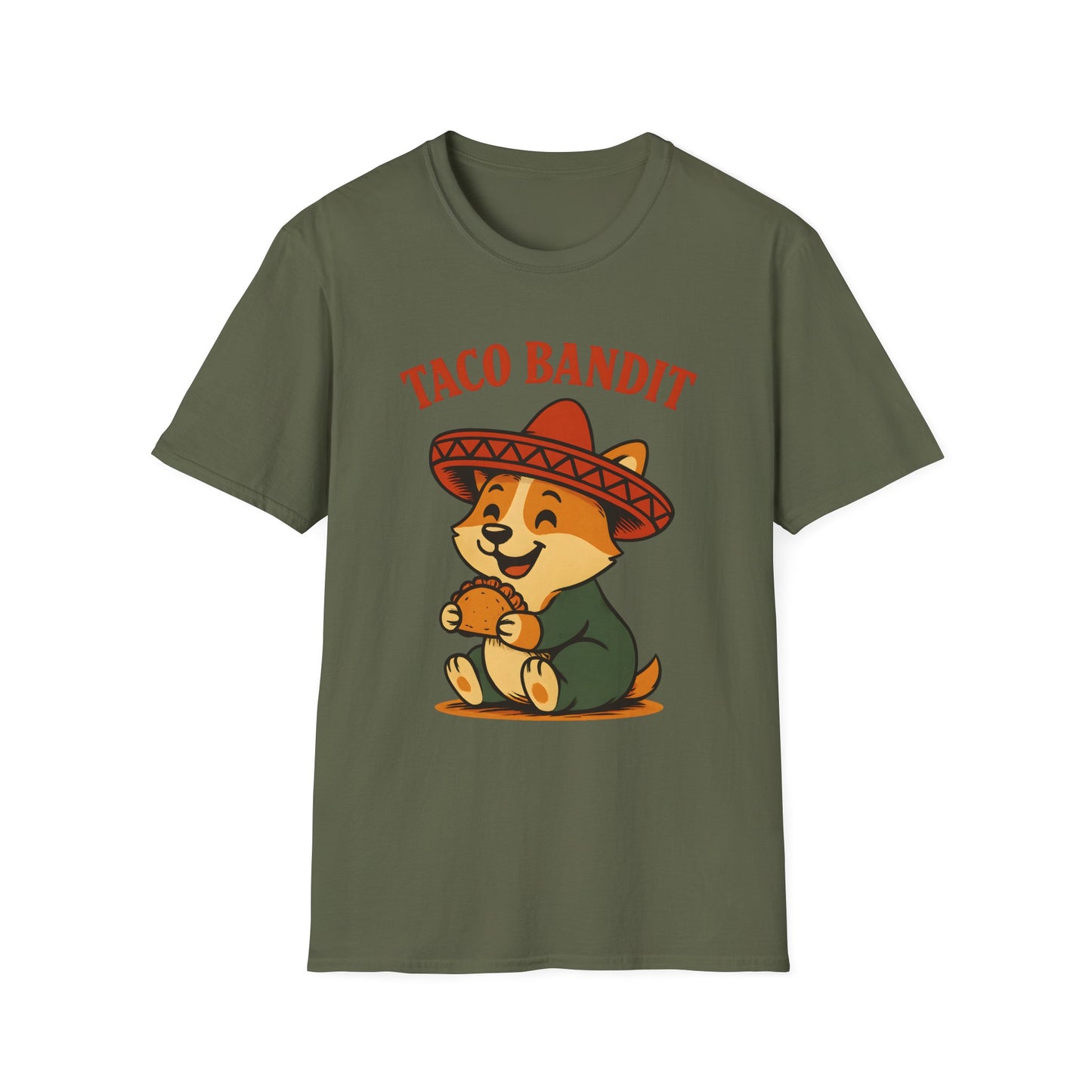 Taco Bandit Unisex Softstyle T-Shirt | Funny Pet Tee, Gift for Dog Lovers, Unique Casual Wear, Birthday Gift, Taco Tuesday Shirt