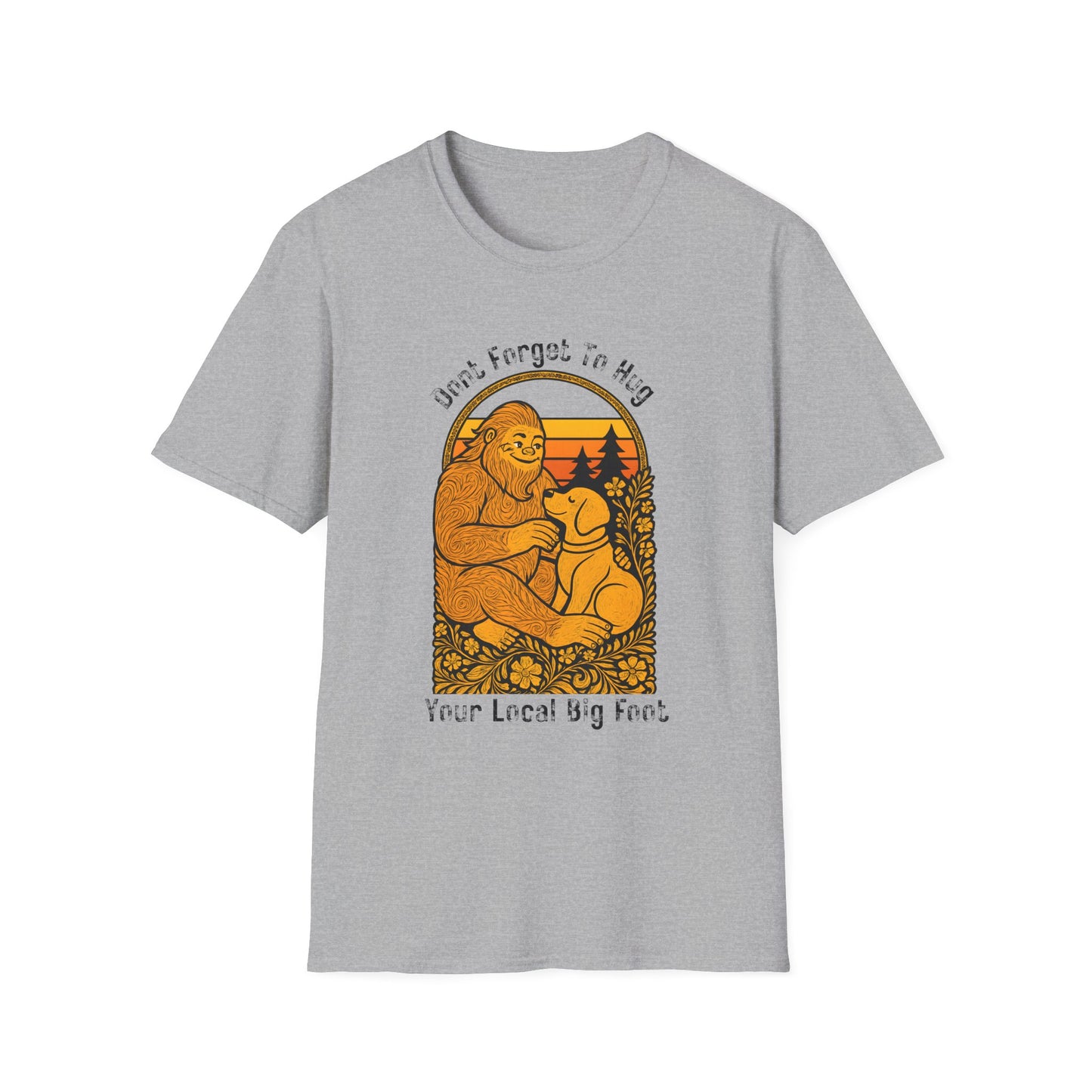 Bigfoot Hug T-Shirt — Sasquatch Dog Lover Tee