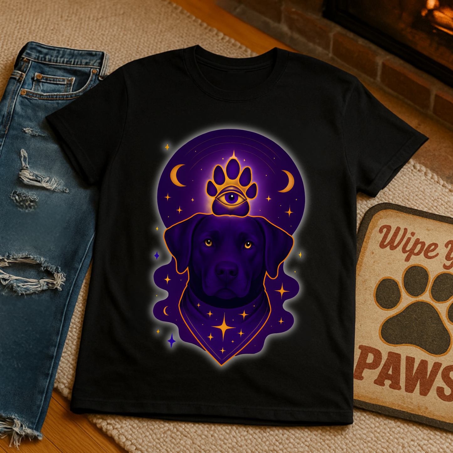 Mystical Animal T-Shirt, Celestial Shirt, Astrology Tee, Gift for Dog Lovers, Unique Graphic Apparel