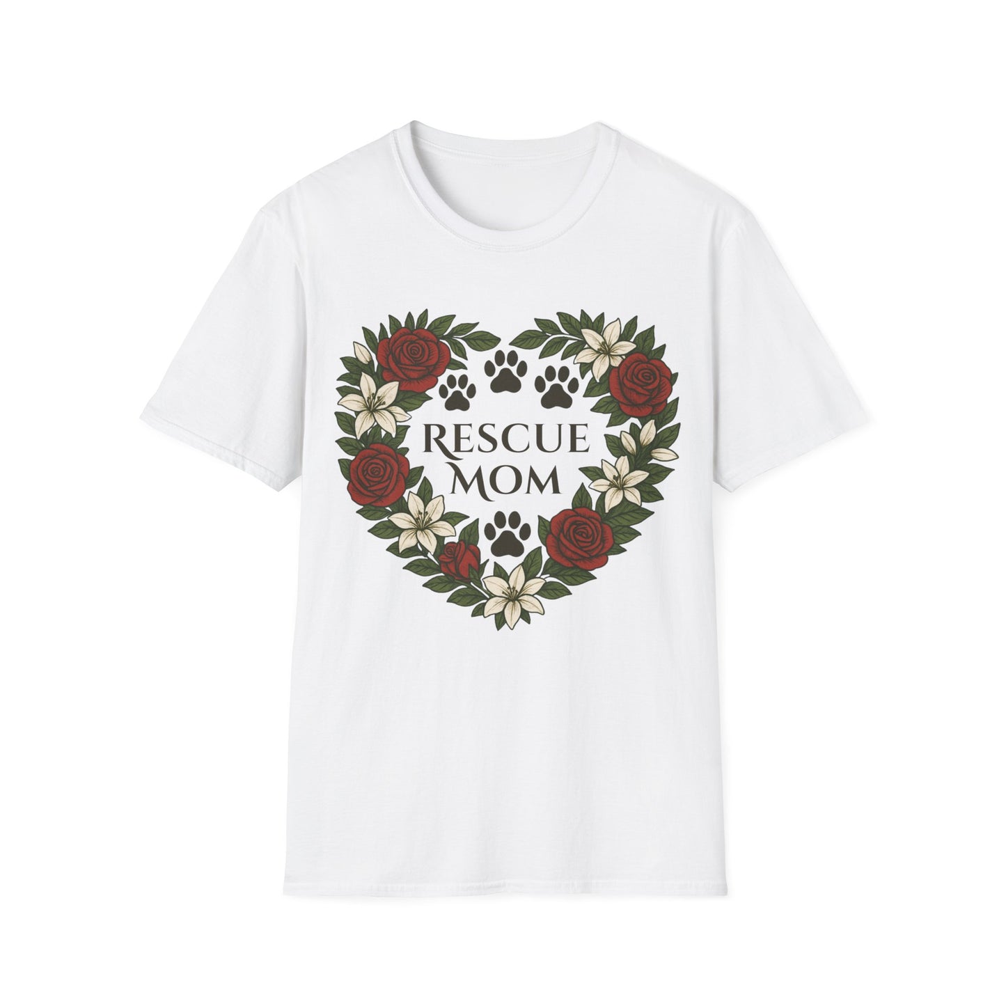 Rescue Mom Floral Heart Tee – Adopt Don't Shop