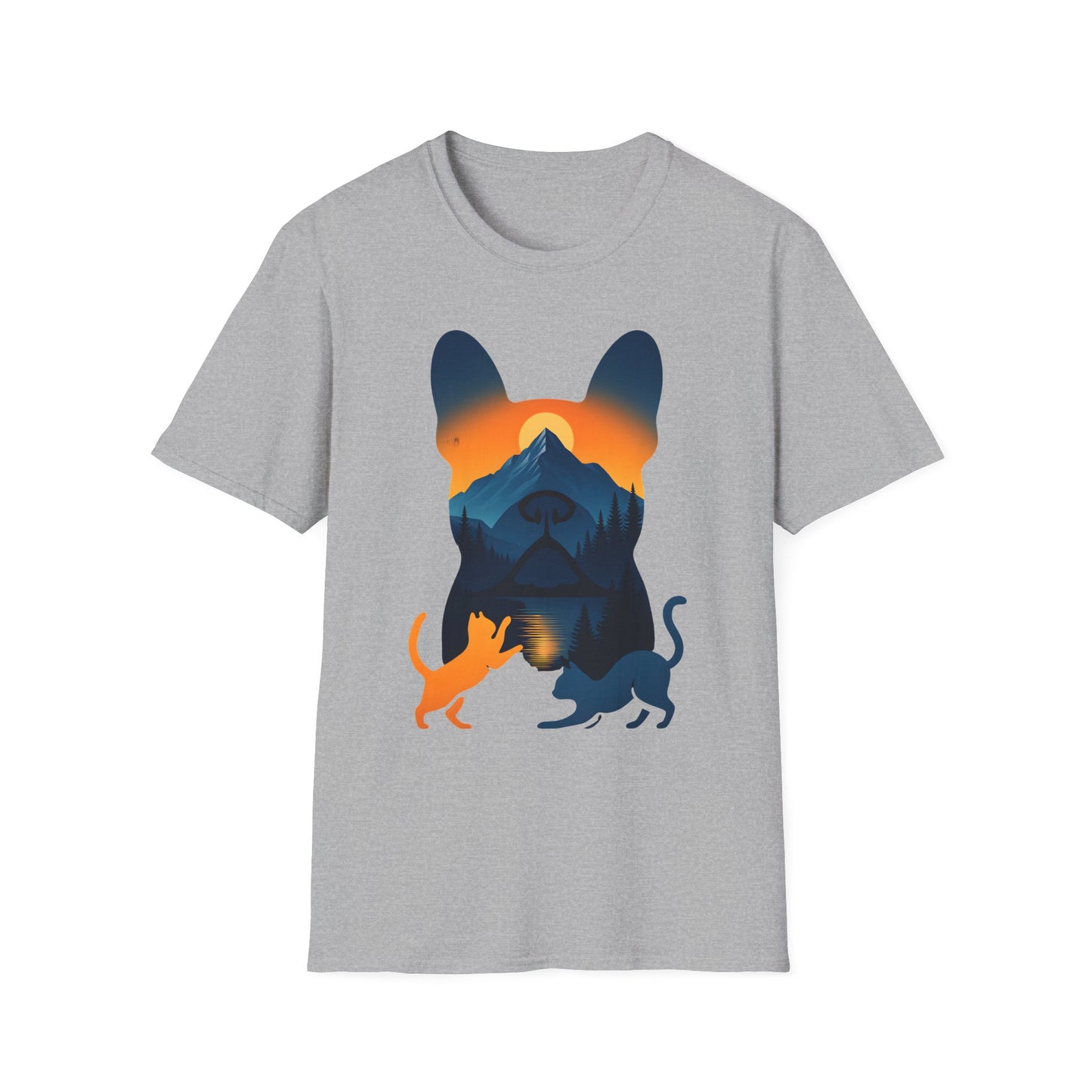 Pet Lover Sunset Graphic Tee, Outdoor Adventure Shirt, Cute Cat Dog T-Shirt, Animal Lover Gift, Nature Lover Apparel