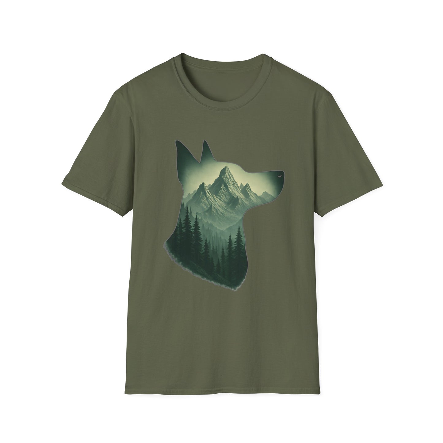 Mountain Dog Graphic T-Shirt | Nature Lover Tee, Pet Owner Gift, Outdoor Adventure Shirt, Animal Lover Apparel, Eco-Friendly Fashion