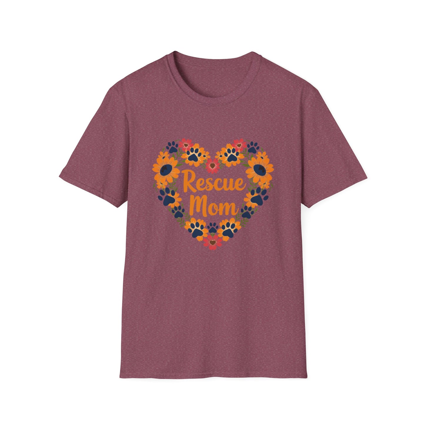 Rescue Mom Floral Heart Tee – Dog Mom Gift