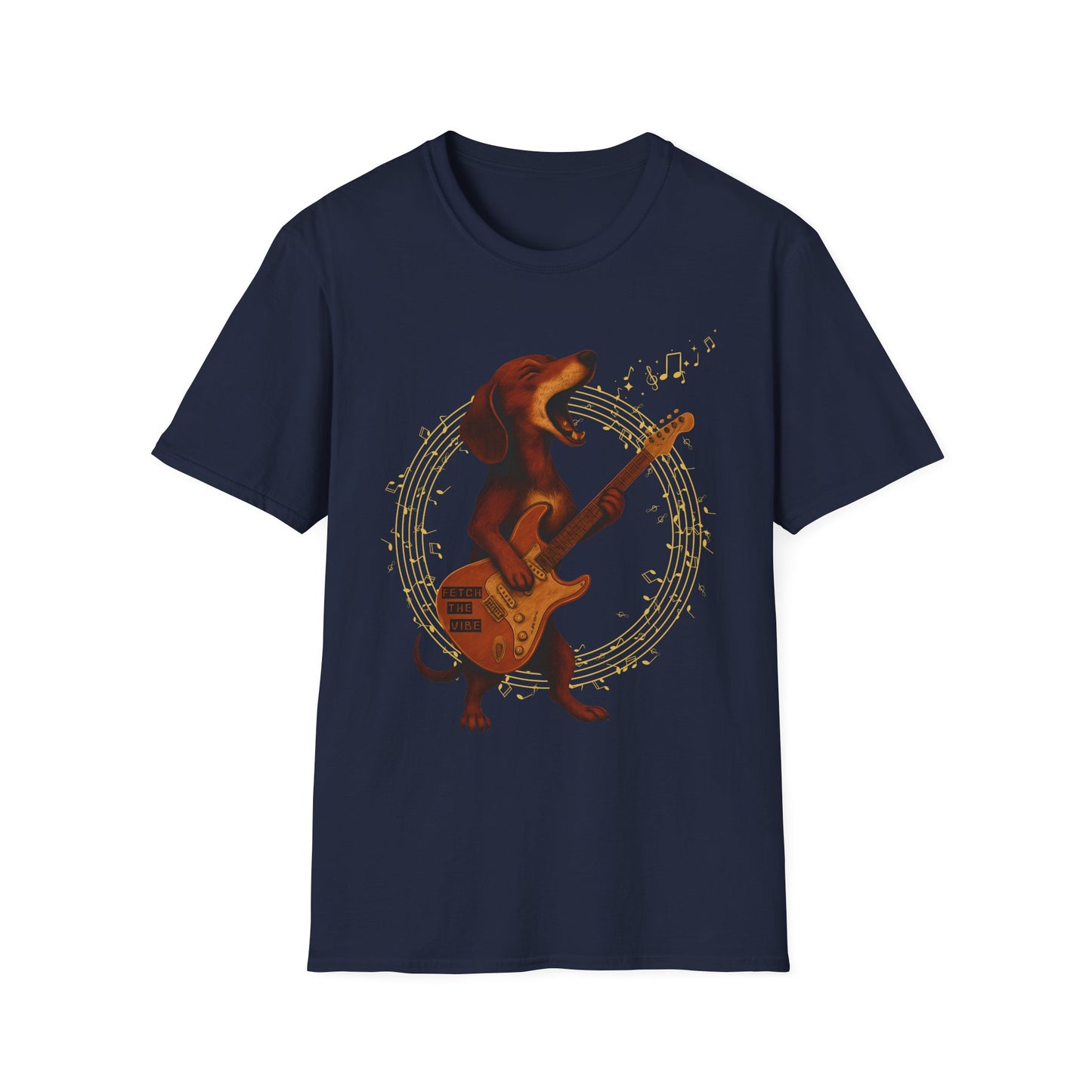 Rockin' Dachshund T-Shirt, Music Lover Tee, Unisex Dog Shirt, Gift for Pet Owners, Casual Wear, Birthday Gift, Festival Attire