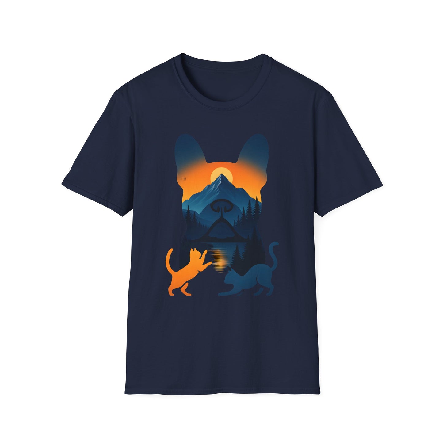 Pet Lover Sunset Graphic Tee, Outdoor Adventure Shirt, Cute Cat Dog T-Shirt, Animal Lover Gift, Nature Lover Apparel