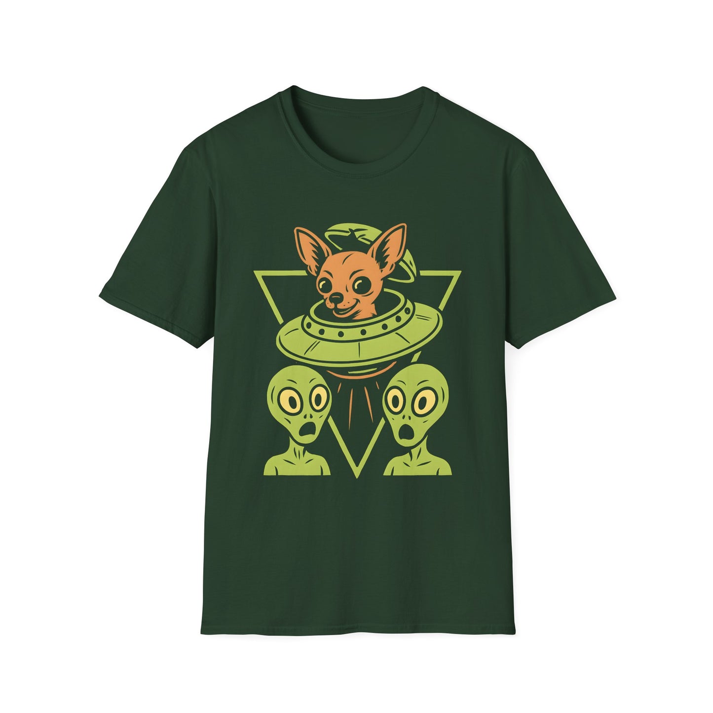 Alien Chihuahua UFO Funny Dog T-Shirt for Pet Lovers, Quirky Gift, UFO Design, Pet Lover's Apparel, Fun Casual Wear