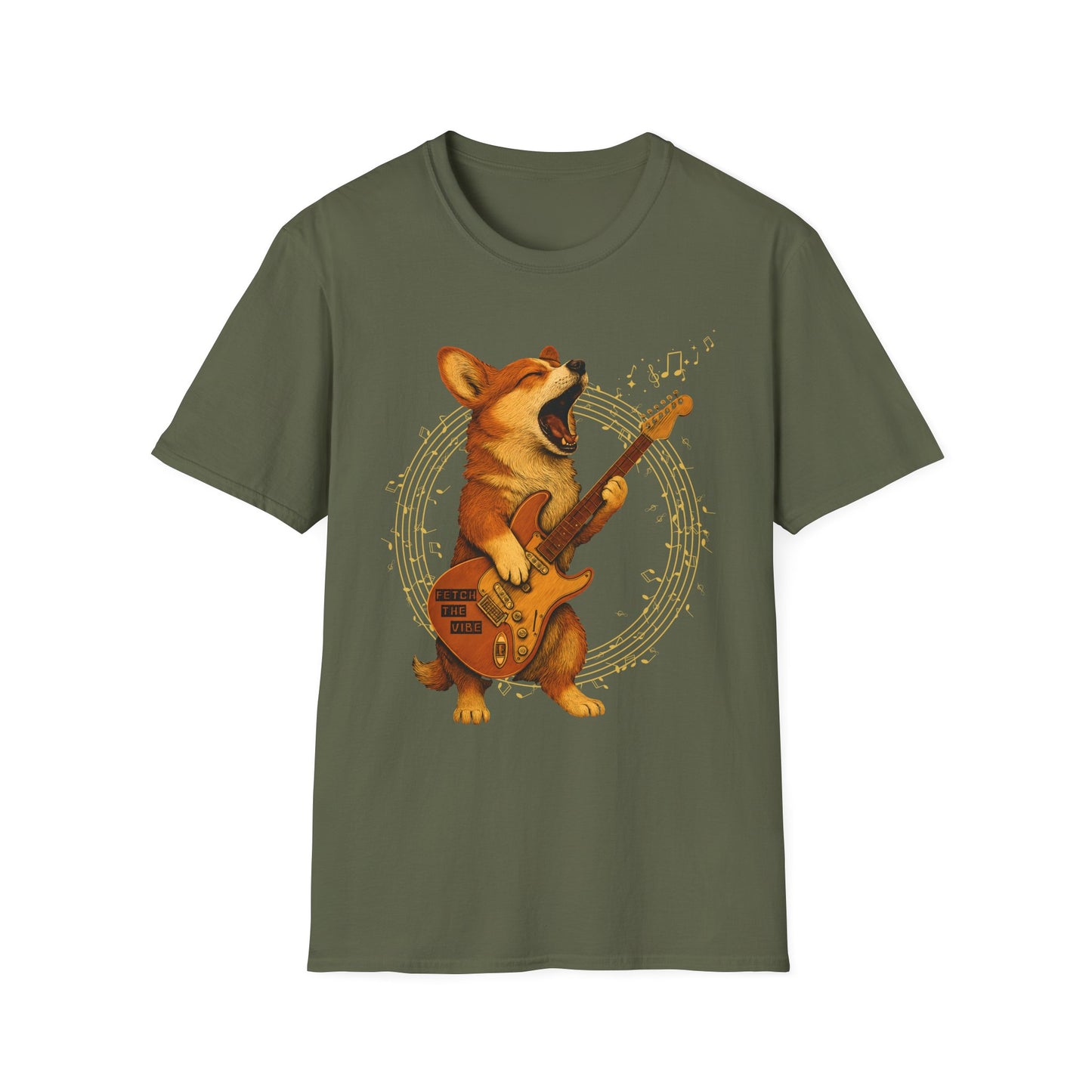Rockin’ Corgi Guitar Shirt – Funny Dog Music T-Shirt Lover Gift, Music Enthusiast Tee, Fun Dog Shirt, Casual Wear for Any Occasion