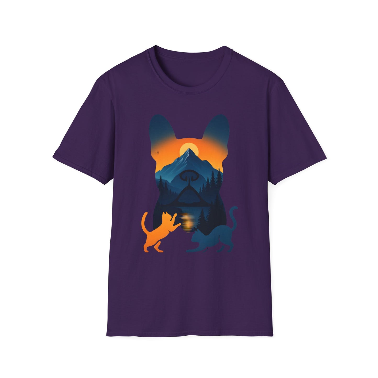 Pet Lover Sunset Graphic Tee, Outdoor Adventure Shirt, Cute Cat Dog T-Shirt, Animal Lover Gift, Nature Lover Apparel