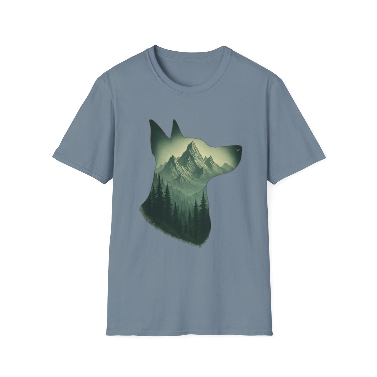 Mountain Dog Graphic T-Shirt | Nature Lover Tee, Pet Owner Gift, Outdoor Adventure Shirt, Animal Lover Apparel, Eco-Friendly Fashion
