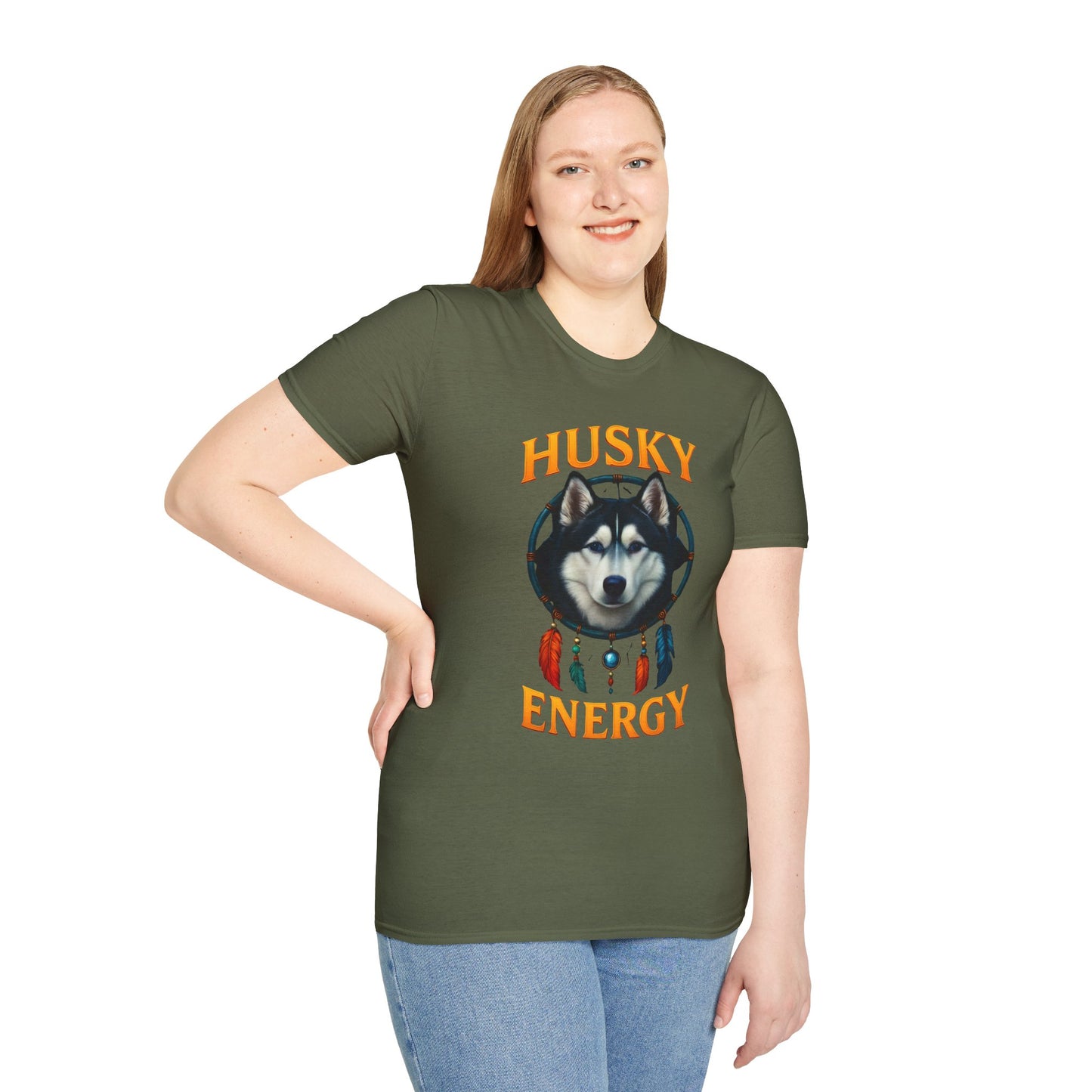 Husky Energy T-Shirt, Unisex Dog Lover Tee, Casual Wear, Pet Owner Gift, Animal Spirit Shirt, Outdoor Adventure Top