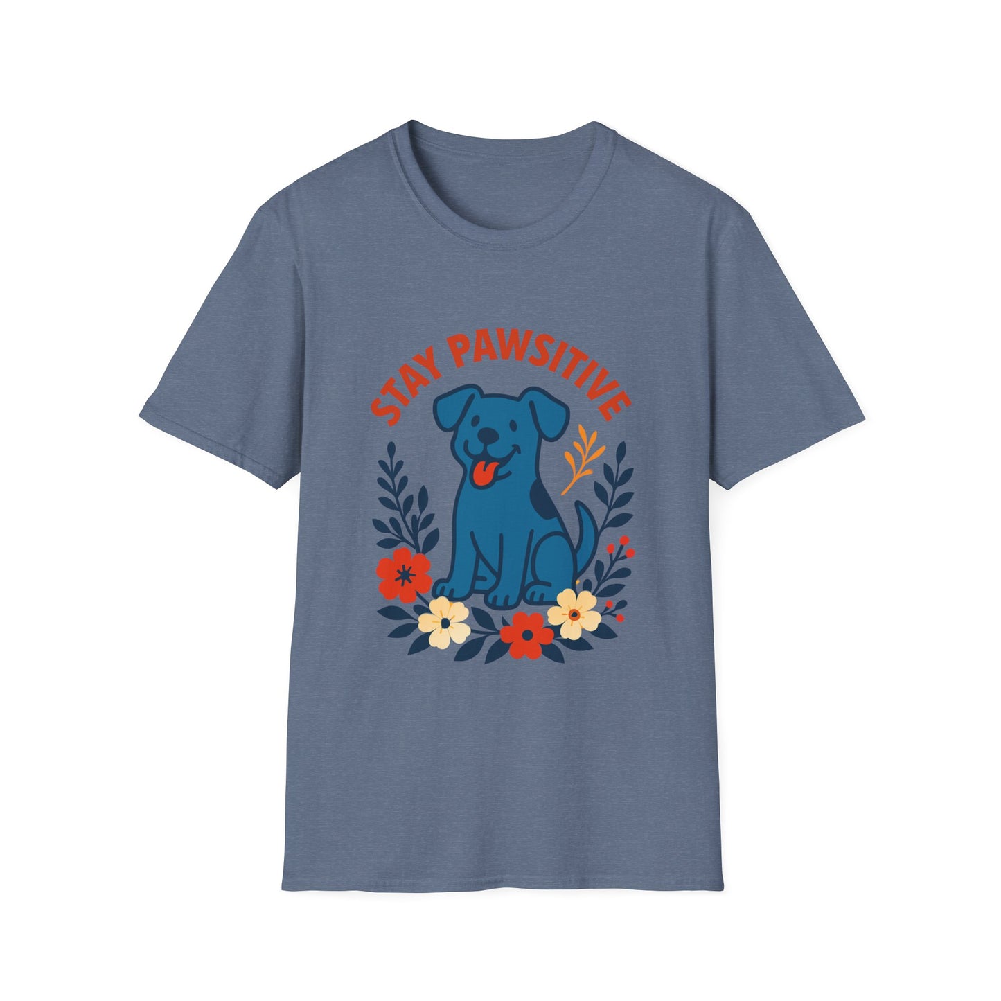 Stay Pawsitive Unisex T-Shirt, Cute Dog Tee, Pet Lover Gift, Inspirational Shirt, Animal Adoption Awareness