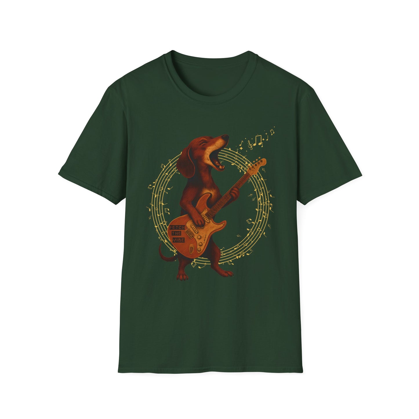 Rockin' Dachshund T-Shirt, Music Lover Tee, Unisex Dog Shirt, Gift for Pet Owners, Casual Wear, Birthday Gift, Festival Attire