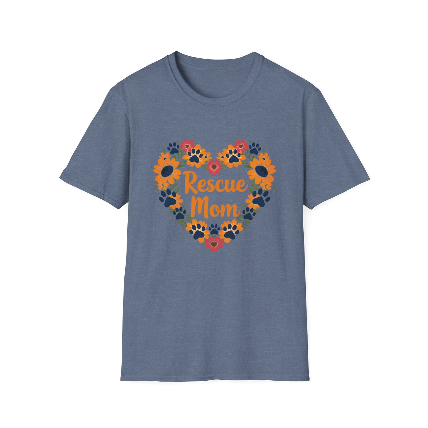 Rescue Mom Floral Heart Tee – Dog Mom Gift