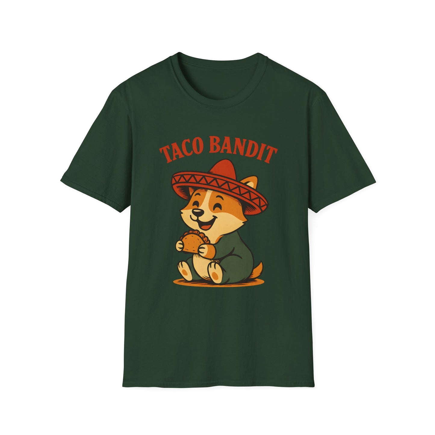 Taco Bandit Unisex Softstyle T-Shirt | Funny Pet Tee, Gift for Dog Lovers, Unique Casual Wear, Birthday Gift, Taco Tuesday Shirt