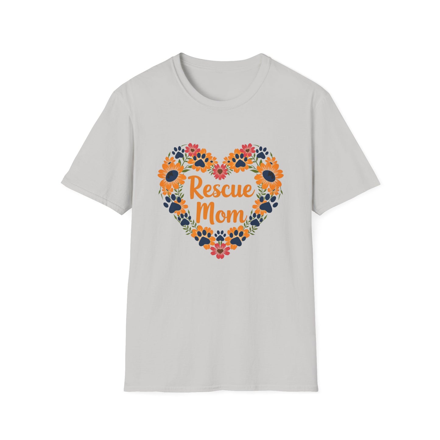 Rescue Mom Floral Heart Tee – Dog Mom Gift