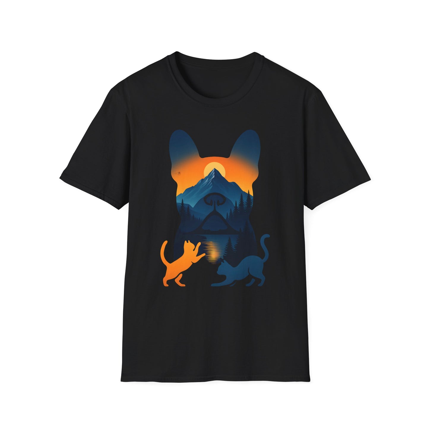 Pet Lover Sunset Graphic Tee, Outdoor Adventure Shirt, Cute Cat Dog T-Shirt, Animal Lover Gift, Nature Lover Apparel