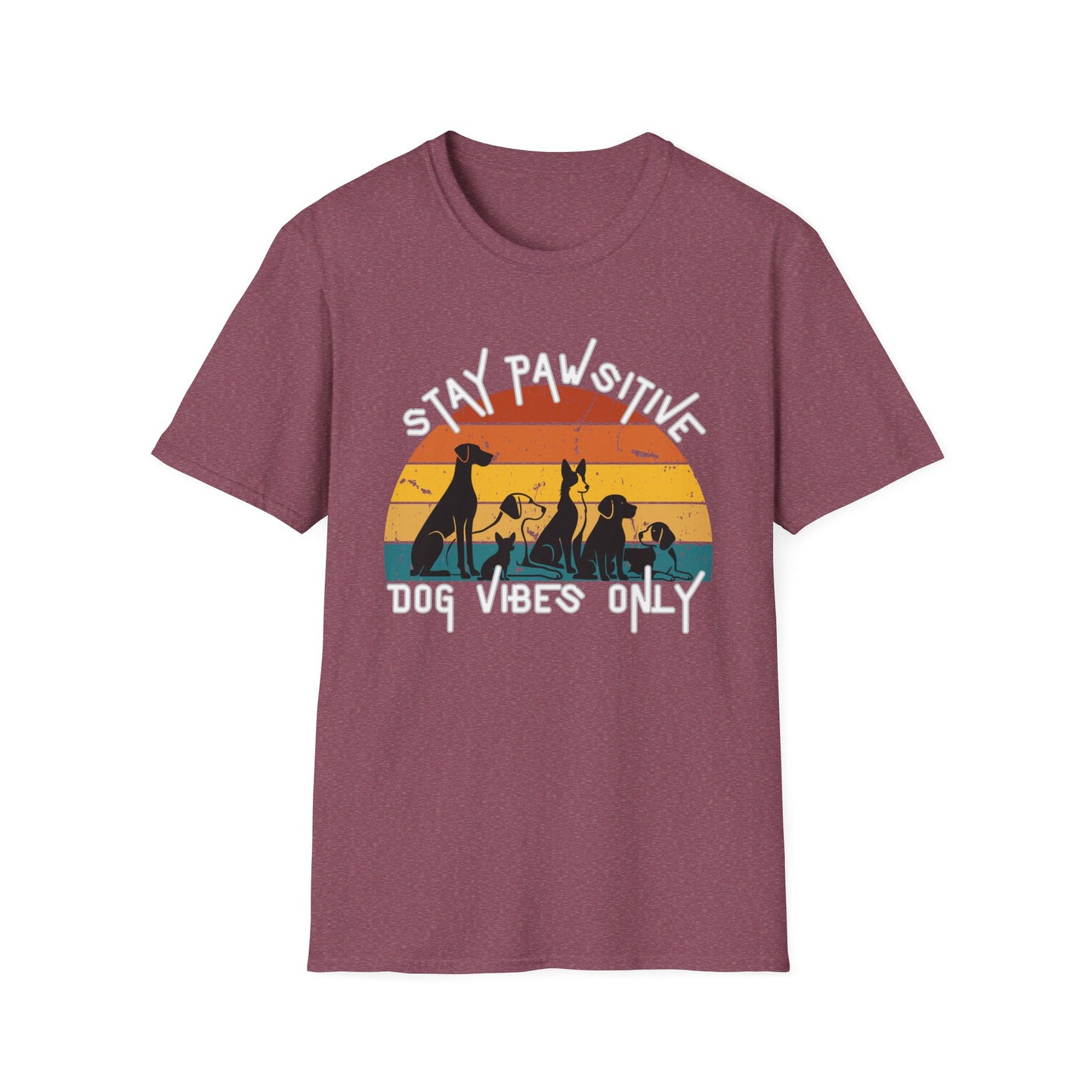 Stay Pawsitive Dog Vibes Tee – Retro Dog Shirt