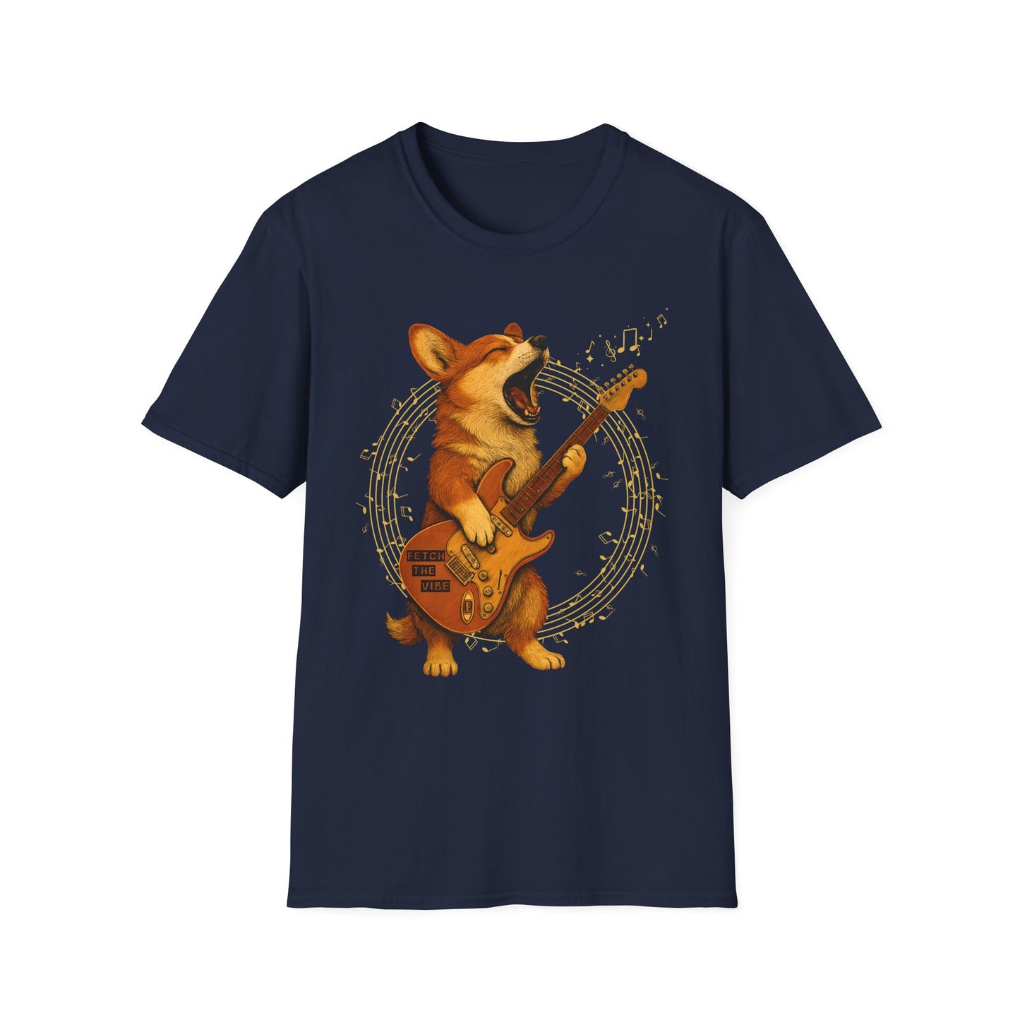 Rockin’ Corgi Guitar Shirt – Funny Dog Music T-Shirt Lover Gift, Music Enthusiast Tee, Fun Dog Shirt, Casual Wear for Any Occasion