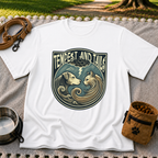 Tempest and Tails Companion Crest artwork on a White T-shirt.