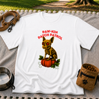 Paw-kin Patch Patrol Skeleton Frenchie Halloween design on a White T-shirt.