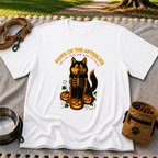 Paws of the Afterlife Husky Skeleton Halloween design on a White T-shirt.