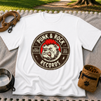 Punk & Rock Bulldog Records design on a White T-shirt.
