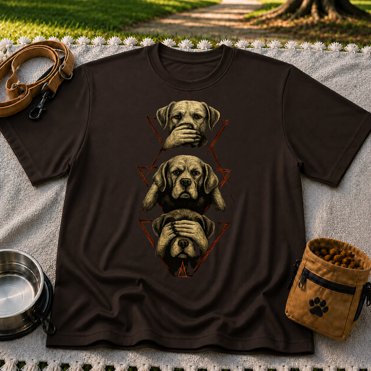 TT-THREE-WISE-DOGS STOREFRONT 1.25X :: Dark Chocolate